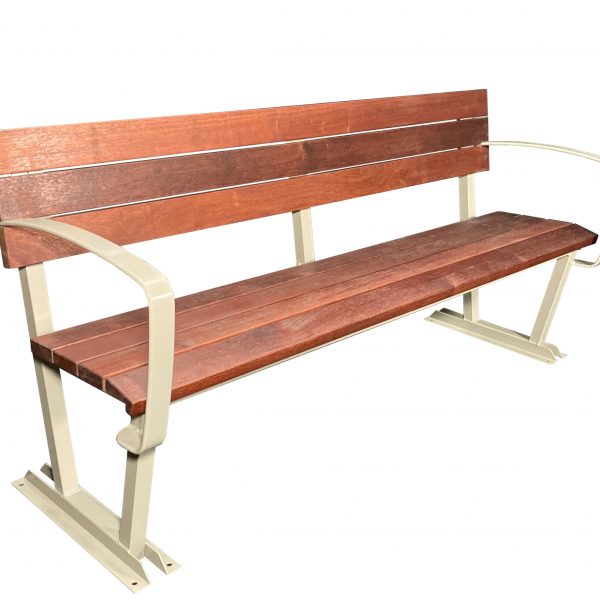 Timber Seaside Bench with Armrests